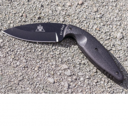 Ka-Bar Large TDI Straight Edge Knife - Black - Fixed Blade - Kabar Knives